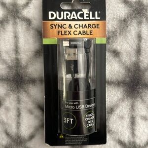 NEW Duracell Sync & Charge Flex Cable - for use with Mocro USB Devices